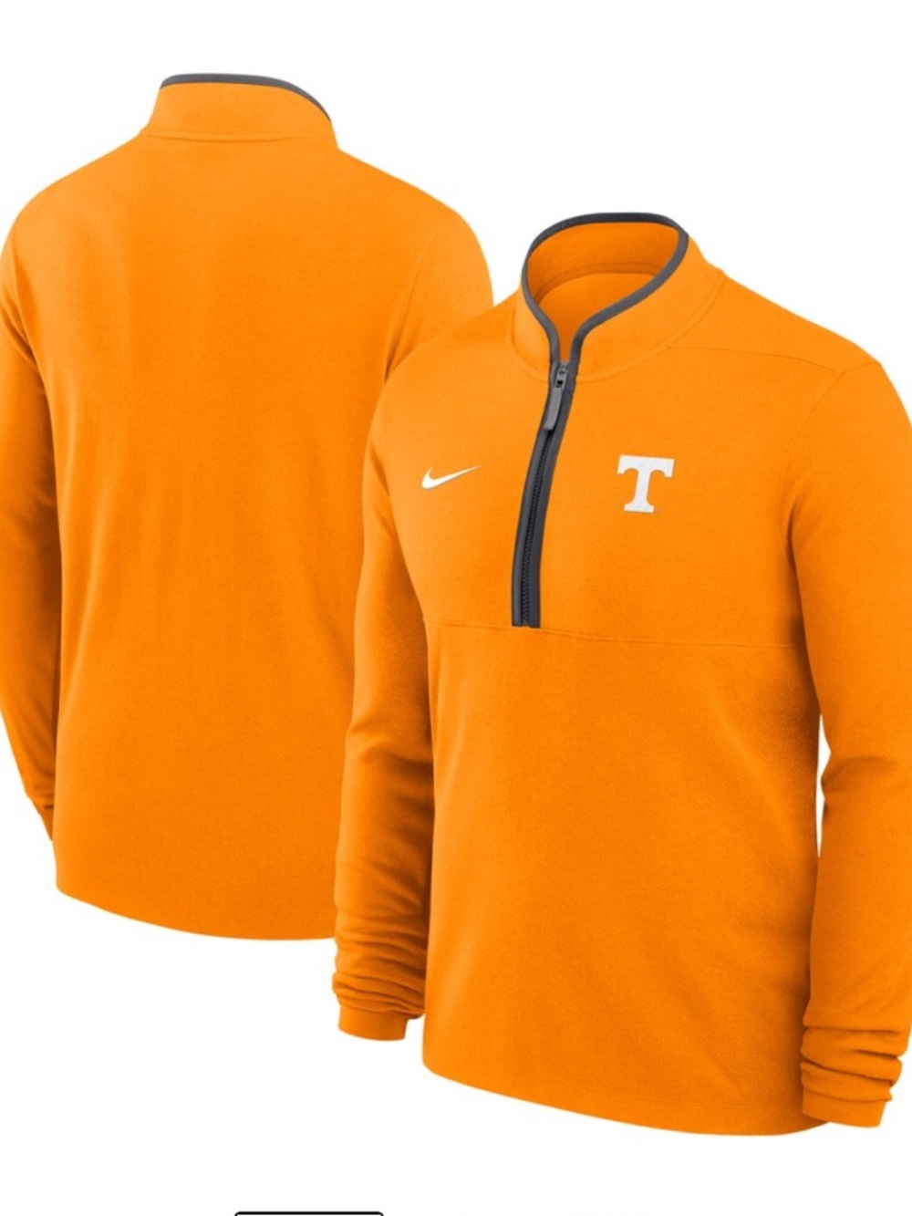 Nike Dri Fit Tennessee Orange White Half-Zip Courtside Victory Pullover Size S